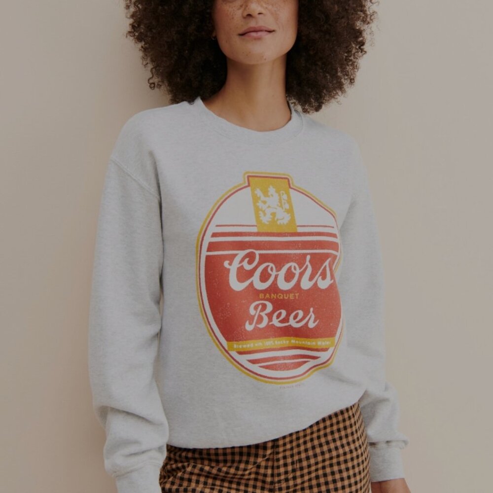 Coors Banquet beer crewneck sweatshirt gray